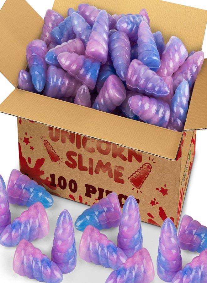 Uzoxlsn 100 Pack Unicorn Theme Slime Party Favors Supplies, Unicorn Slime Bulk, Birthday Goodie Bag Stuffers, Stockings & Basket Filler, Treat Bags for Girls Boys, Non-Sticky Kit for Kids, Classroom Reward - Image 1